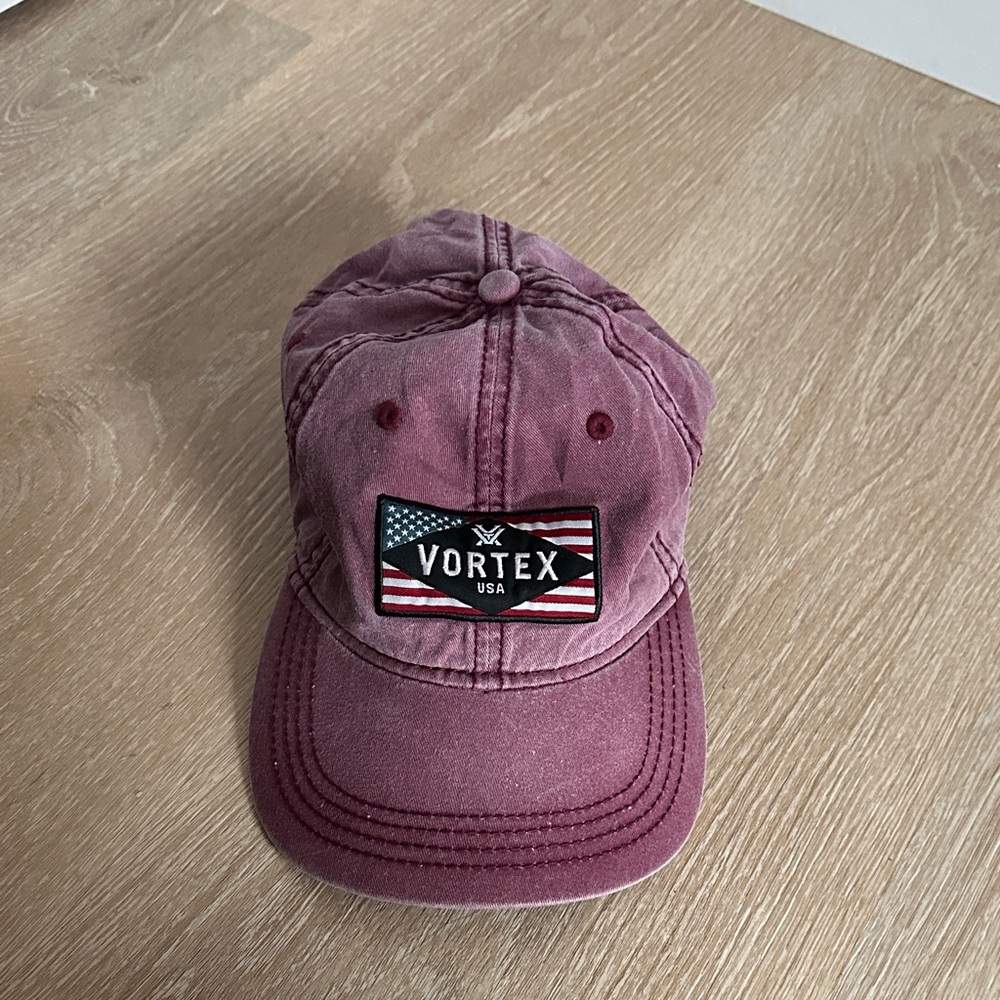 Vortex USA Red Denim Ball Cap Hat Adjustable One Size